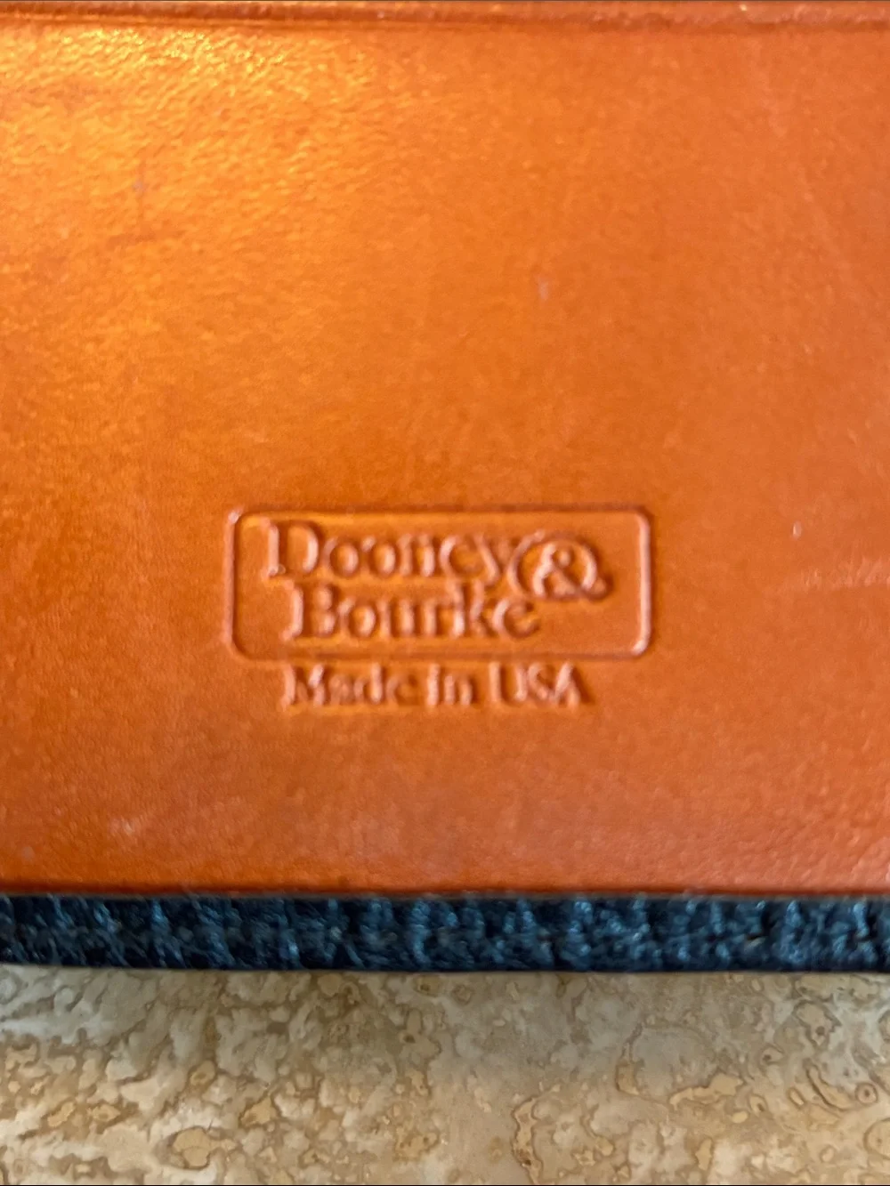 Dooney & Bourke wallet Black Pebbled Leather, Brown interior and Trim VTG GUC